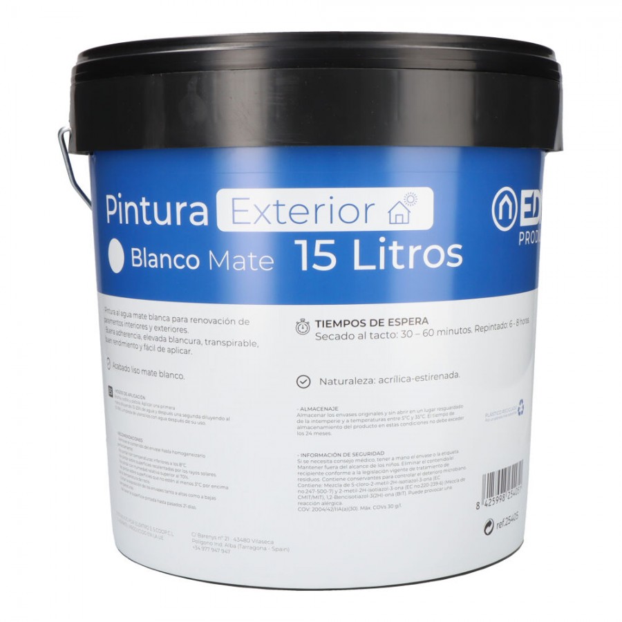 TINTA EDM PLASTICA MATE INTERIOR / EXTERIOR BRANCA -15LT TINTA EDM PLASTICA MATE INTERIOR / EXTERIOR BRANCA -15LT