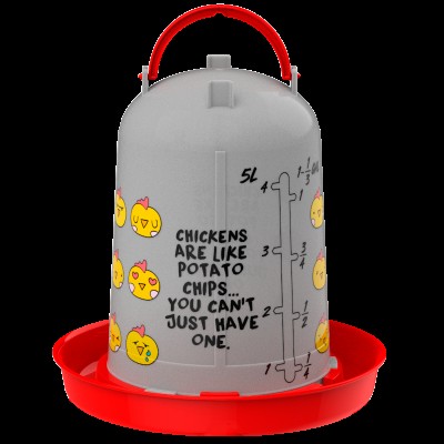BEBEDOURO FRANGOS CHIPS PLASTICO VERMELHO 5 LT