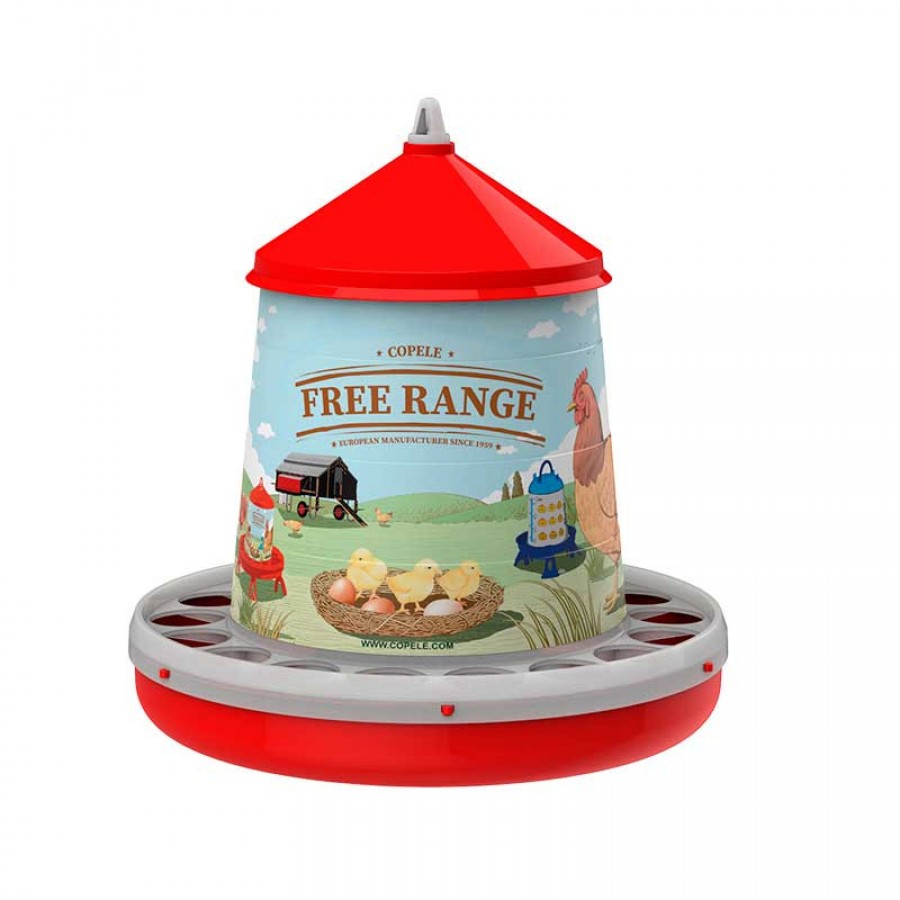 COMEDOURO GALINHAS 4 KG FREE-RANGE PLASTICO VERMELHO COMEDOURO GALINHAS 4 KG FREE-RANGE PLASTICO VERMELHO