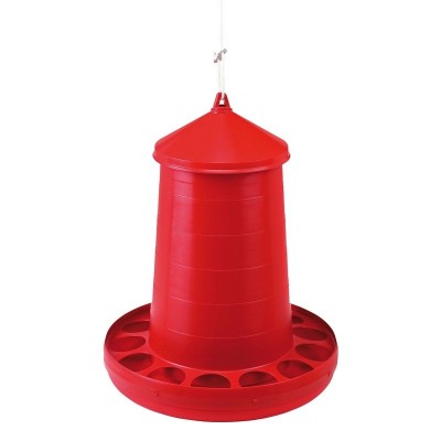 COMEDOURO PLASTICO DE AVES 16KG VERMELHO