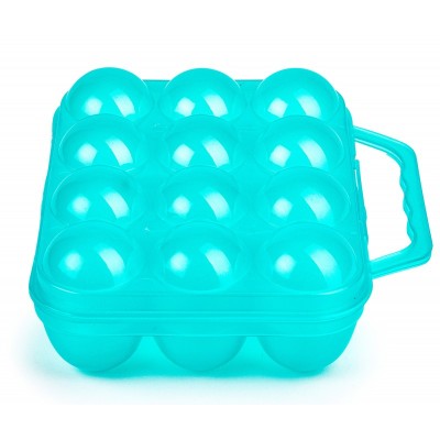 EMBALAGEM C/ALÇA DE PLASTICO P/TRANSPORTE 12 OVOS DE GALINHA AZUL TURQUESA