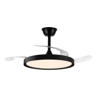 VENTOINHA DE TETO LED 3CCT COM PÁS RETRÁTEIS, POLARIS, 43 W, 4430 lm, PRETO, LÂMINAS Ø106 cm, TECTO Ø48,5 cm, ALTURA 32 - 42 cm VENTOINHA DE TETO LED 3CCT COM PÁS RETRÁTEIS, POLARIS, 43 W, 4430 lm, PRETO, LÂMINAS Ø106 cm, TECTO Ø48,5 cm, ALTURA 32 - 42 cm