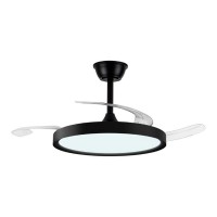 VENTOINHA DE TETO LED 3CCT COM PÁS RETRÁTEIS, POLARIS, 43 W, 4430 lm, PRETO, LÂMINAS Ø106 cm, TECTO Ø48,5 cm, ALTURA 32 - 42 cm VENTOINHA DE TETO LED 3CCT COM PÁS RETRÁTEIS, POLARIS, 43 W, 4430 lm, PRETO, LÂMINAS Ø106 cm, TECTO Ø48,5 cm, ALTURA 32 - 42 cm