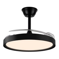 VENTOINHA DE TETO LED 3CCT COM PÁS RETRÁTEIS, POLARIS, 43 W, 4430 lm, PRETO, LÂMINAS Ø106 cm, TECTO Ø48,5 cm, ALTURA 32 - 42 cm VENTOINHA DE TETO LED 3CCT COM PÁS RETRÁTEIS, POLARIS, 43 W, 4430 lm, PRETO, LÂMINAS Ø106 cm, TECTO Ø48,5 cm, ALTURA 32 - 42 cm