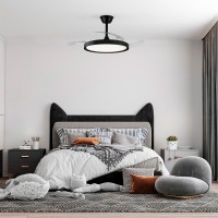 VENTOINHA DE TETO LED 3CCT COM PÁS RETRÁTEIS, POLARIS, 43 W, 4430 lm, PRETO, LÂMINAS Ø106 cm, TECTO Ø48,5 cm, ALTURA 32 - 42 cm VENTOINHA DE TETO LED 3CCT COM PÁS RETRÁTEIS, POLARIS, 43 W, 4430 lm, PRETO, LÂMINAS Ø106 cm, TECTO Ø48,5 cm, ALTURA 32 - 42 cm