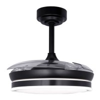 VENTOINHA DE TETO LED 3CCT PÁS RETRÁTEIS MOSS MINI 46 W 5520 lm PRETO, PÁS Ø92 cm, APLIQUE Ø39 cm, ALTURA 32 - 42 cm VENTOINHA DE TETO LED 3CCT PÁS RETRÁTEIS MOSS MINI 46 W 5520 lm PRETO, PÁS Ø92 cm, APLIQUE Ø39 cm, ALTURA 32 - 42 cm