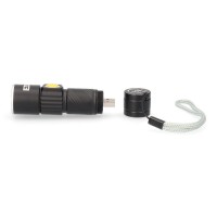 MINI LANTERNA COM ZOOM 1 LED 120Lm/40Lm/ FLASH 9.000K RECARREGÁVEL COM USB. MINI LANTERNA COM ZOOM 1 LED 120Lm/40Lm/ FLASH 9.000K RECARREGÁVEL COM USB.