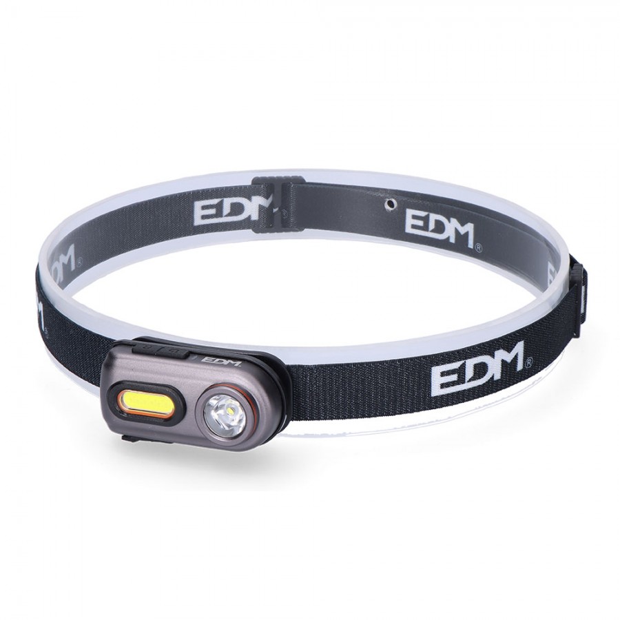 LANTERNA DE CABEÇA 2 LEDS 3W 100Lm, 5W 400Lm RECARREGÁVEL.