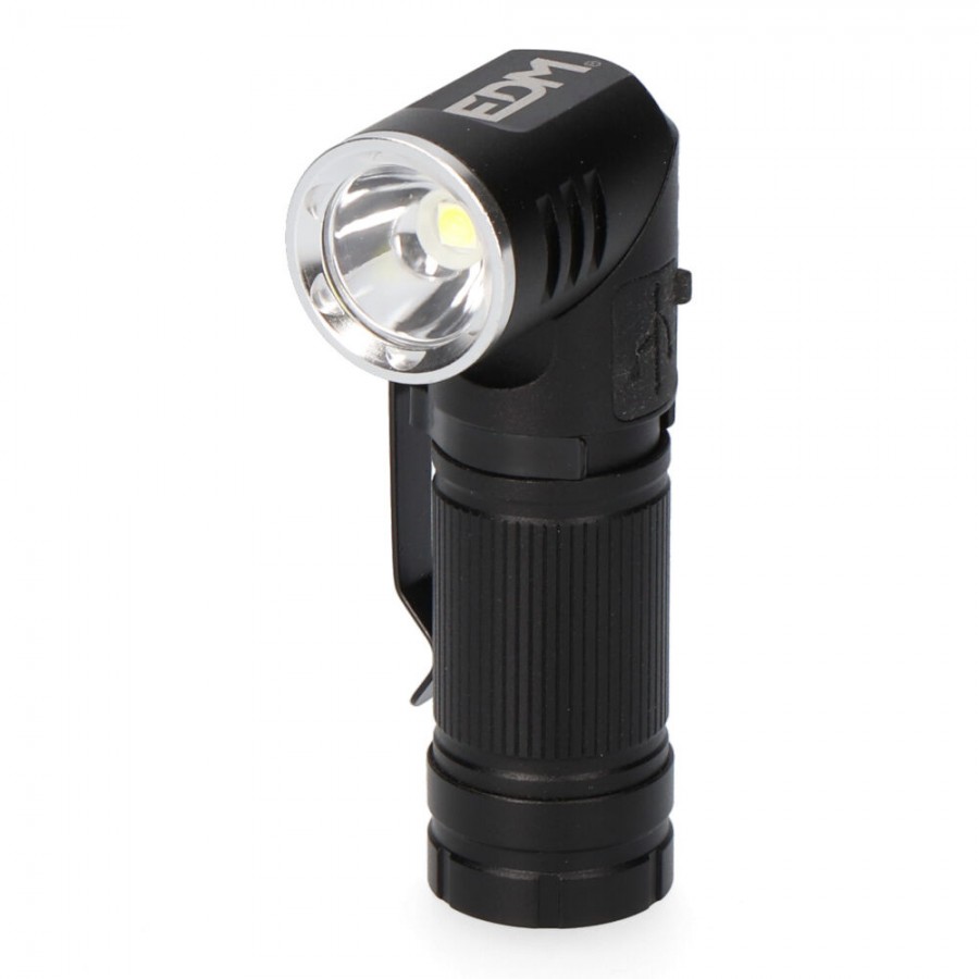 LANTERNA MINI LED 8W 450lm CORPO EM ALUMÍNIO, CABEÇA ENDEREÇÁVEL. RECARREGÁVEL