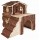 CASA BJORK EM MADEIRA NATURAL COM RAMPA PARA HAMSTERS