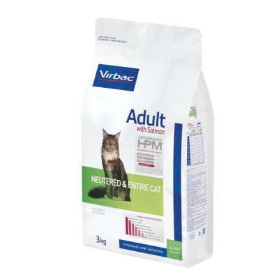 VIRBAC HPM GATO ADULTO NEUTERED & ENTIRE SALMÃO - 3KG