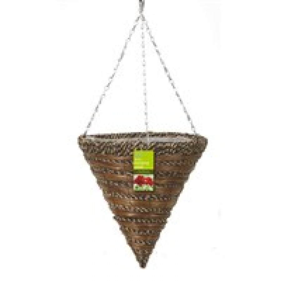 GARDMAN CESTO DE SUSPENSÃO TIPO CONE SISAL CORDA/FETO 35CM GARDMAN CESTO DE SUSPENSÃO TIPO CONE SISAL CORDA/FETO 35CM