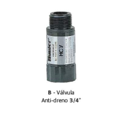 HUNTER VALVULA ANTI DRENO HCV - 75F - 75M  3/4"