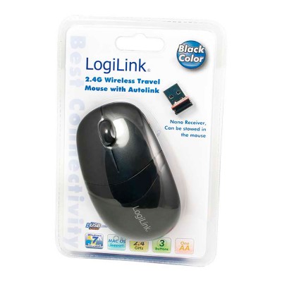 RATO SEM FIOS 2,4 GHZ, 3 TECLAS, PRETO