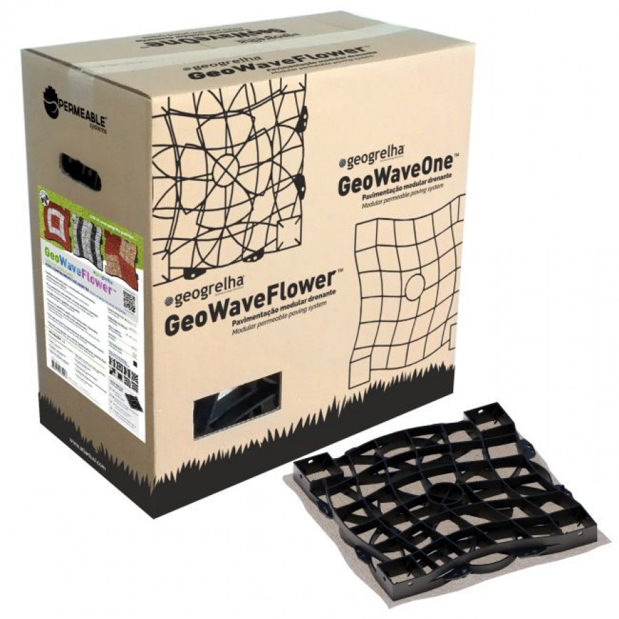 PACK DE 6 GEOGRELHAS WAVE & FLOWER PRETA - PADRÃO ONDA C/BASE PACK DE 6 GEOGRELHAS WAVE & FLOWER PRETA - PADRÃO ONDA C/BASE