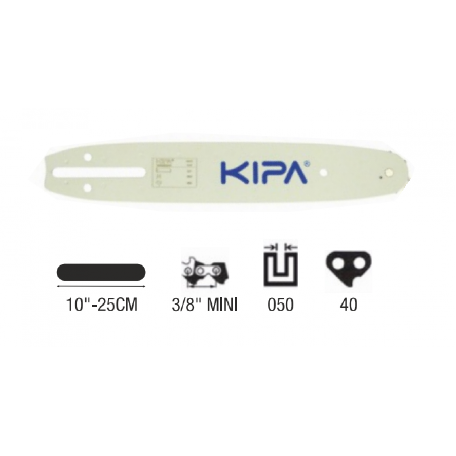 KIPA BARRA 10" 25CM  3/8"MINI  0.50 1,1  MM - 40 ELOS