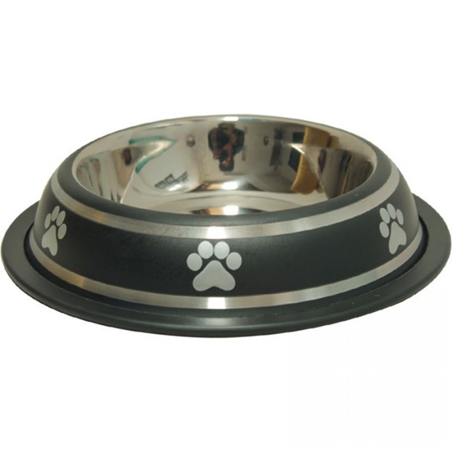 COMEDOURO XL AÇO INOXIDAVEL PRETO/ OSSOS 2700ML COMEDOURO XL AÇO INOXIDAVEL PRETO/ OSSOS 2700ML