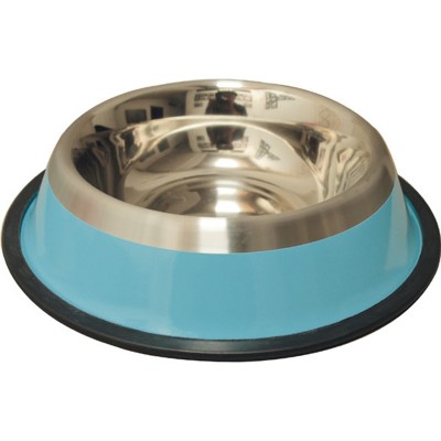 COMEDOURO L AÇO INOXIDAVEL PRATEADO/AZUL 1800ML