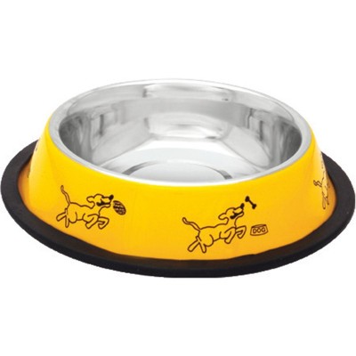 COMEDOURO XS AÇO INOXIDAVEL AMARELO / IMAGEM 450ML