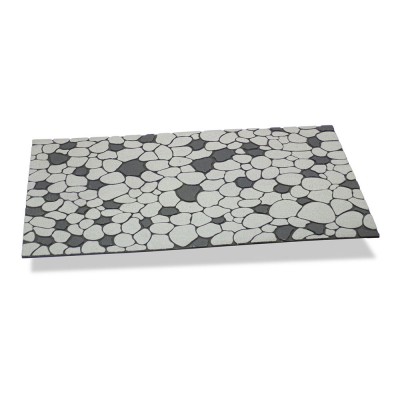 TAPETE EFEITO PEDRAS COR CINZENTAS PÉROLA 75x45x0,5cm