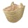 CESTO OVAL DE PALHA COM FORRO PARA LENHA 60X35X45CM