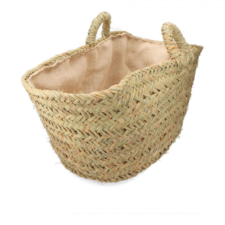 CESTO OVAL DE PALHA COM FORRO PARA LENHA 60X35X45CM CESTO OVAL DE PALHA COM FORRO PARA LENHA 60X35X45CM