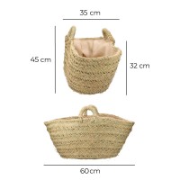 CESTO OVAL DE PALHA COM FORRO PARA LENHA 60X35X45CM CESTO OVAL DE PALHA COM FORRO PARA LENHA 60X35X45CM