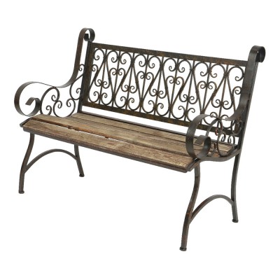 BANCO DE FERRO COM ASSENTO DE MADEIRA 115x59x91cm
