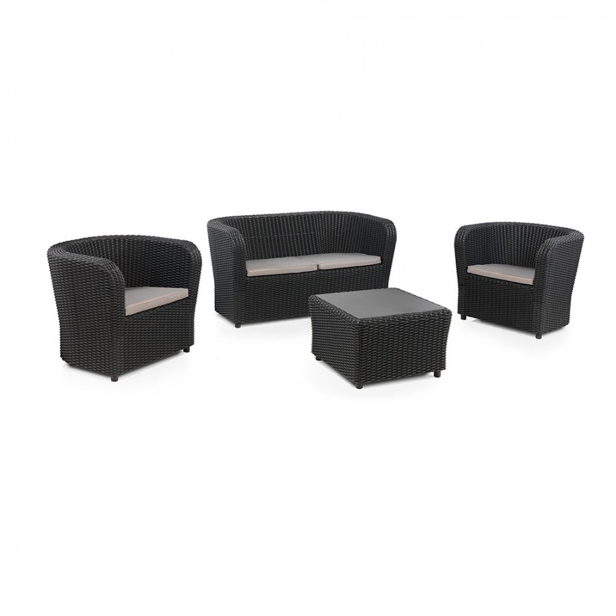 CONJUNTO JARDIM/TERRAÇO NOVA CONFORT DE 2 POLTRONAS+1 SOFÁ+1 MESA