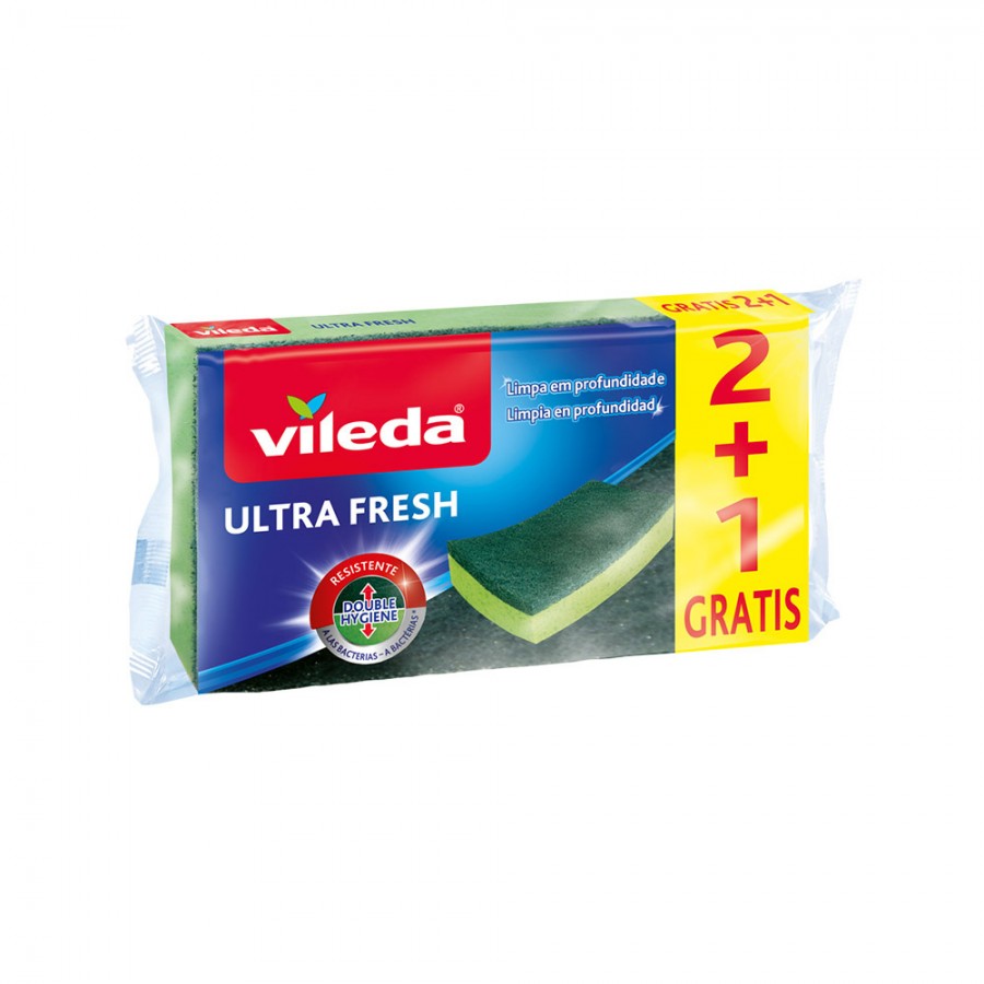 VILEDA ESFREGÃO SALVA UNHAS VERDE ULTRAFRESH ANTIBACTERIAS- 2+1 GRATIS VILEDA ESFREGÃO SALVA UNHAS VERDE ULTRAFRESH ANTIBACTERIAS- 2+1 GRATIS