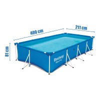 PISCINA QUADRADA 400x211x81cm PVC 56405CB PISCINA QUADRADA 400x211x81cm PVC 56405CB