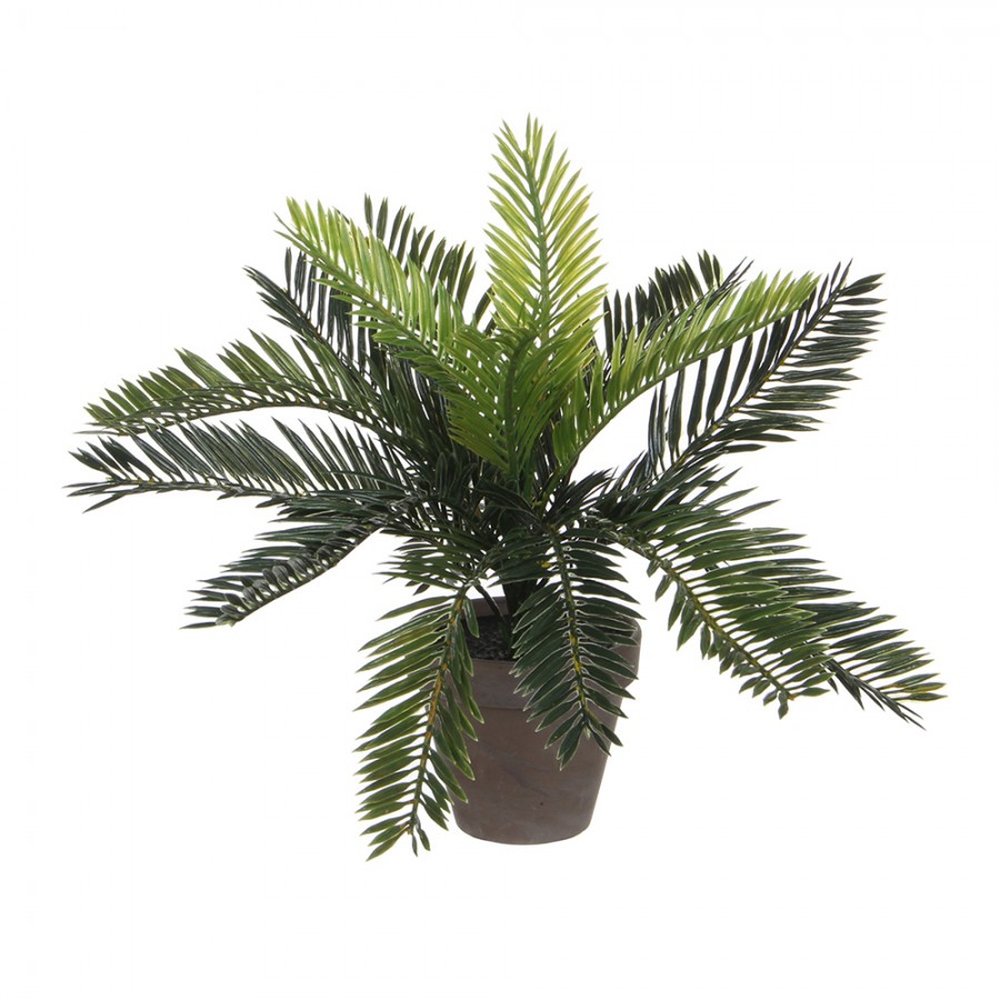 PALMEIRA (SAGU-DE-JARDIM) PVC COM VASO CINZENTO PALMEIRA (SAGU-DE-JARDIM) PVC COM VASO CINZENTO