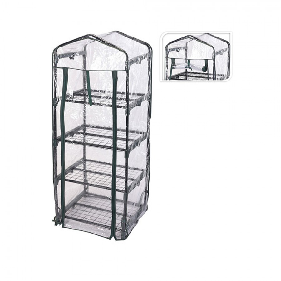 MINI ESTUFA COM 4 ALTURAS COM TELHADO – 50x45x130cm MINI ESTUFA COM 4 ALTURAS COM TELHADO – 50x45x130cm