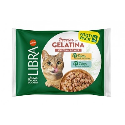 LIBRA GATO WET GELATINA FRANGO&PERU -MULTIPACK  4X85GR