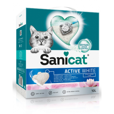 SANICAT  AREIA PARA GATOS ACTIVE WHITE LOTUS FLOWER 10L