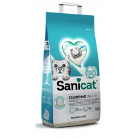 SANICAT  AREIA PARA GATOS CLUMPING WHITE FRAGRANCE FREE 10L