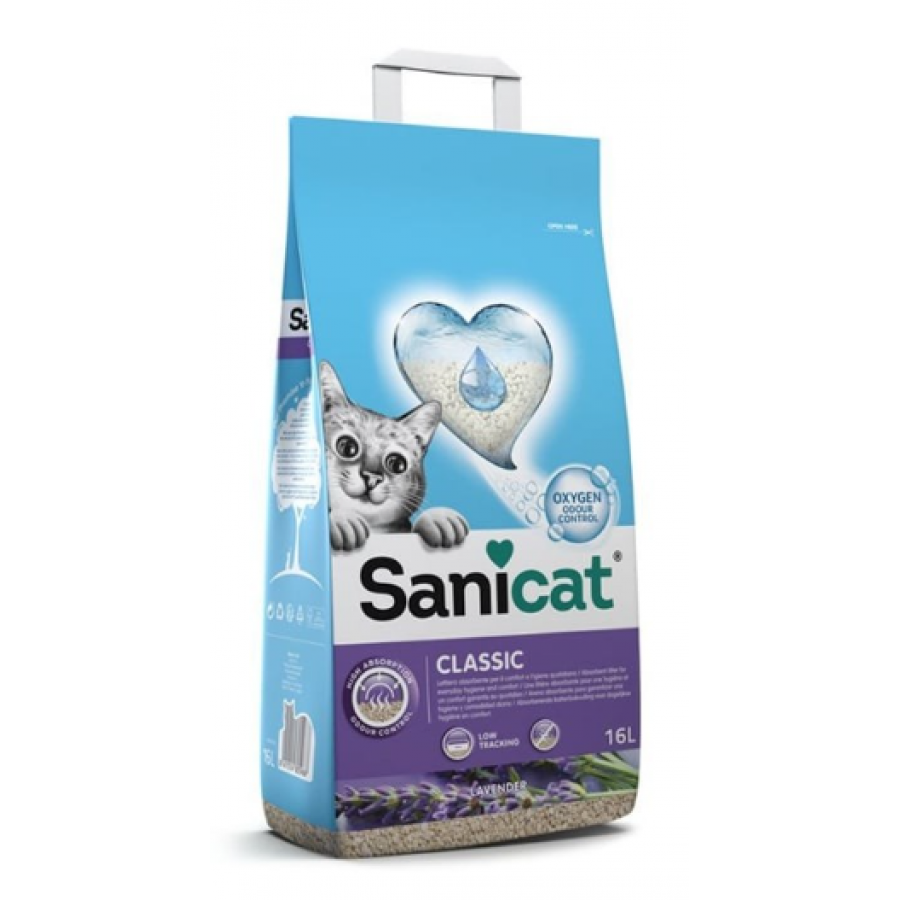 SANICAT AREIA PARA GATOS CLASSIC LAVANDA 16L SANICAT AREIA PARA GATOS CLASSIC LAVANDA 16L