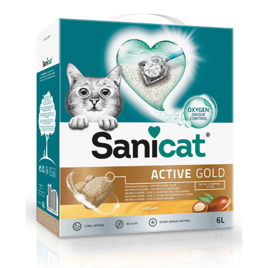 SANICAT AREIA PARA GATOS ACTIVE GOLD 6L SANICAT AREIA PARA GATOS ACTIVE GOLD 6L