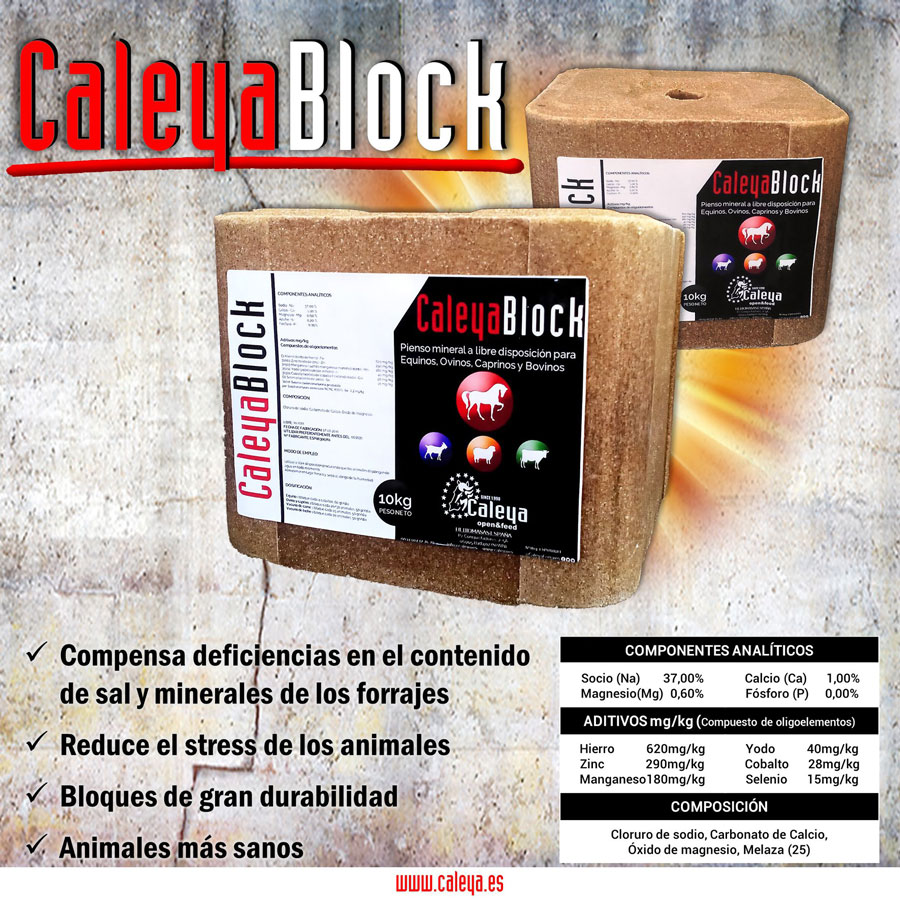CALEYABLOCK - BLOCO MINERAL P/RUMINANTES E EQUIDEOS-10KG CALEYABLOCK - BLOCO MINERAL P/RUMINANTES E EQUIDEOS-10KG