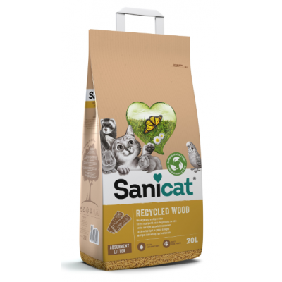 SANICAT  ABSORVENTE PARA GATOS ORGANIC RECYCLED WOOD 20L