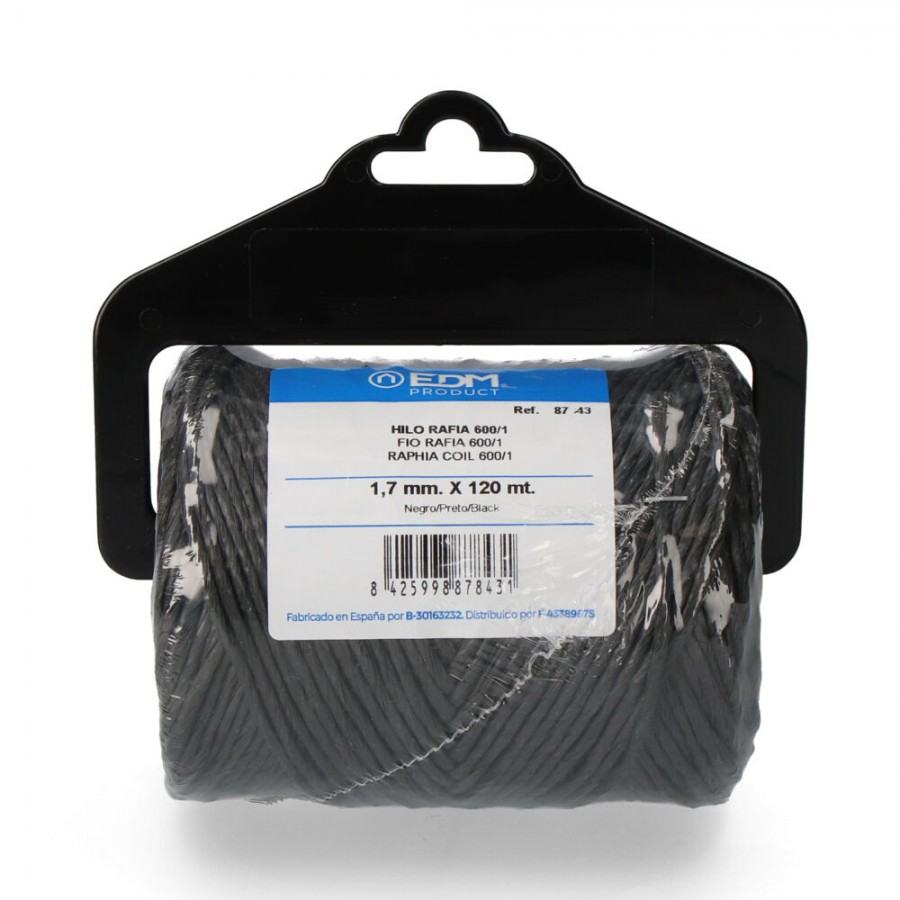 FIO RAFIA PRETO 600/1 - BOBINE 220GM/120MTS PRETO FIO RAFIA PRETO 600/1 - BOBINE 220GM/120MTS PRETO