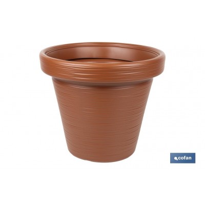 VASO LISTADO DE COR TERRACOTA PE  Ø39 x 33,9 cm -22,5 LT
