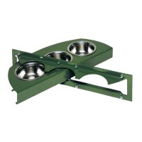 SUPORTE GIRATORIO COM COMEDOURO PARA PAPAGAIOS 3 BURACOS