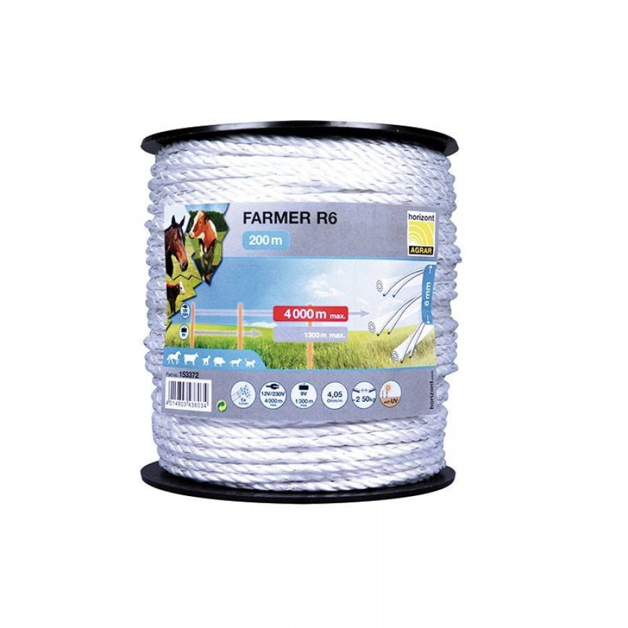CORDAO FARMER DE CERCA ELECTRICA R6 -ROLO 200M CORDAO FARMER DE CERCA ELECTRICA R6 -ROLO 200M
