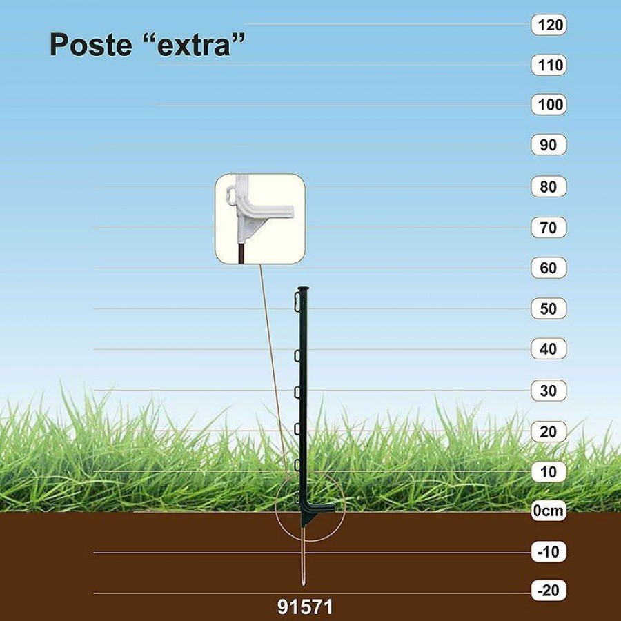 POSTE DE PLASTICO 0.75M - KIT 10 UNIDADES
