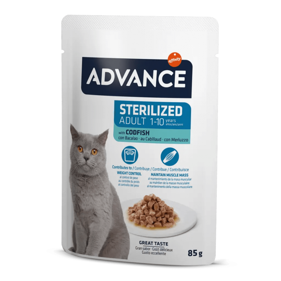 ADVANCE GATO ADULTO WET STERILIZED BACALHAU - 85G ADVANCE GATO ADULTO WET STERILIZED BACALHAU - 85G