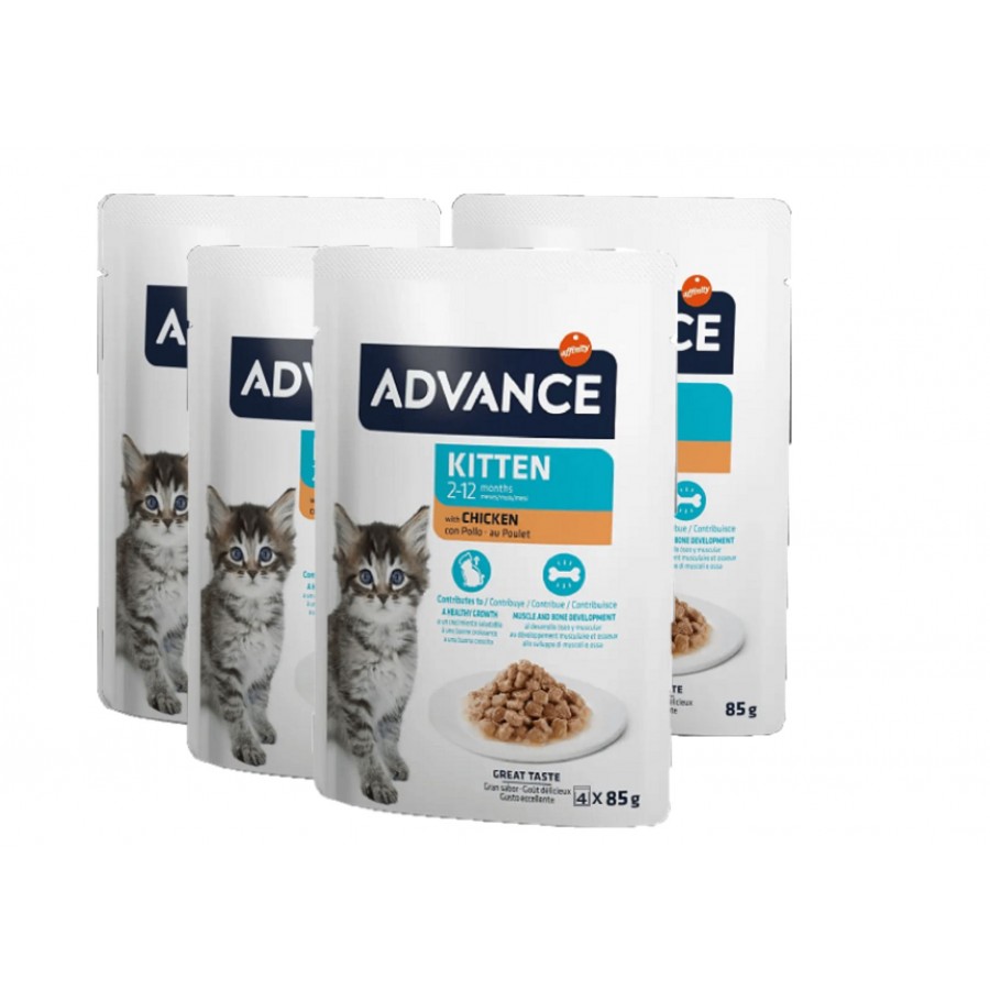 ADVANCE GATO KITTEN  WET FRANGO MULTIPACK (4X85G)