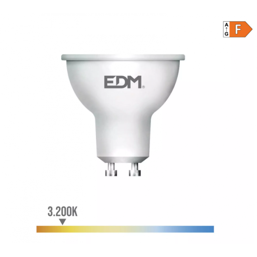LÂMPADA DICROICA LED GU10 5W 450lm 3200K LUZ QUENTE Ø5x5,5cm LÂMPADA DICROICA LED GU10 5W 450lm 3200K LUZ QUENTE Ø5x5,5cm