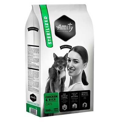AMITY PREMIUM CHICKEN & RICE CATS STERILIZED - 600G