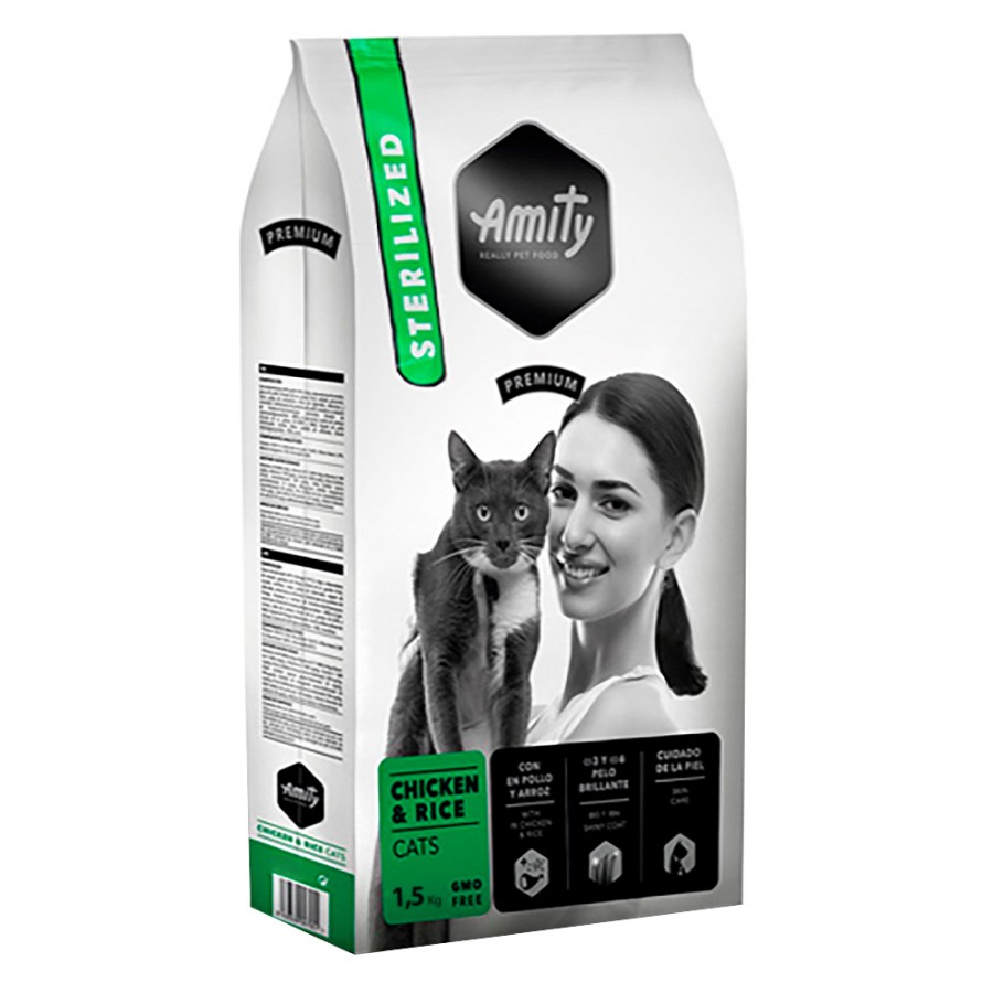 AMITY PREMIUM CHICKEN & RICE CATS STERILIZED - 1,5KG AMITY PREMIUM CHICKEN & RICE CATS STERILIZED - 1,5KG